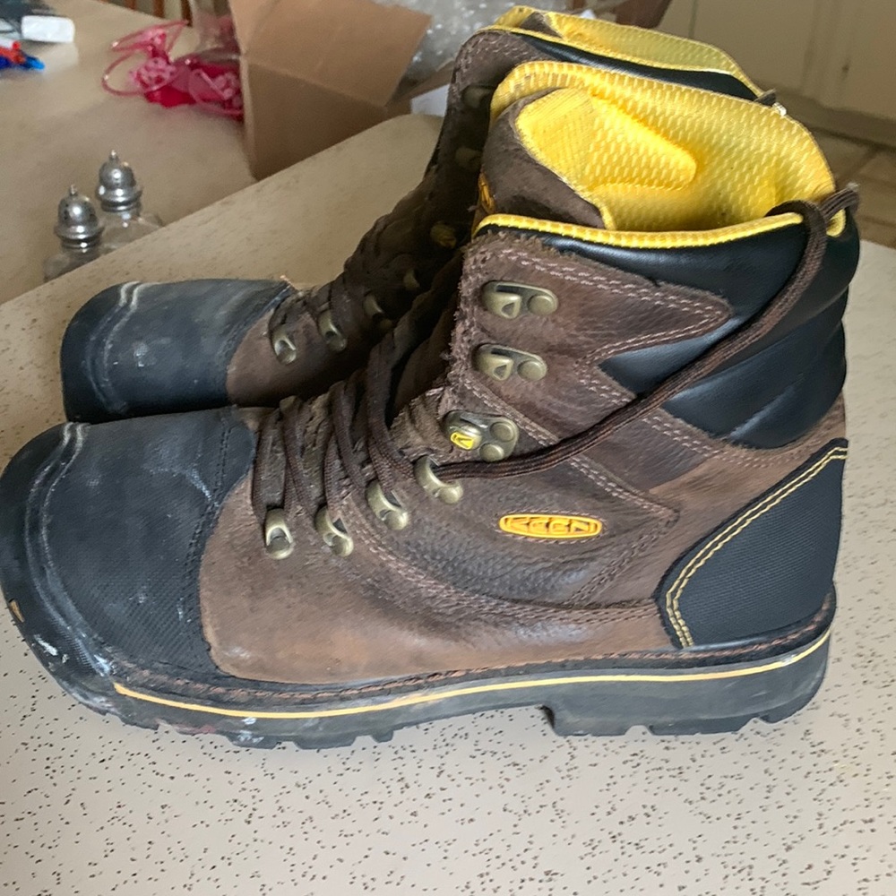 Keen work boots.
